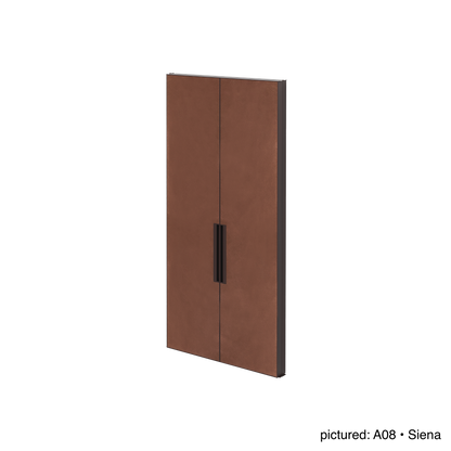 Glenn Sestig × Giobagnara | Meraya Wall Mirror with Doors: Leather-covered architectural mirror with concealed doors | Furniture / Mirrors | 2Jour Concierge, your luxury lifestyle shop | premium wall mirrors for expensive interiors, curated residences, and high-end architectural spaces