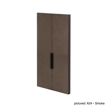 Glenn Sestig × Giobagnara | Meraya Wall Mirror with Doors: Leather-covered architectural mirror with concealed doors | Furniture / Mirrors | 2Jour Concierge, your luxury lifestyle shop | premium wall mirrors for expensive interiors, curated residences, and high-end architectural spaces