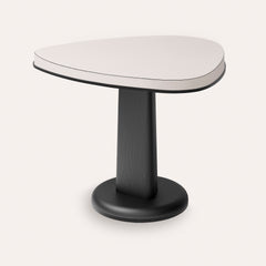x Glenn Sestig Rockwell Leather-Covered Dining Table with Wooden Base