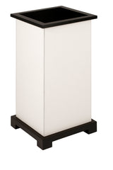 Manzoni Square Leather-Covered Oak Wood Umbrella Stand