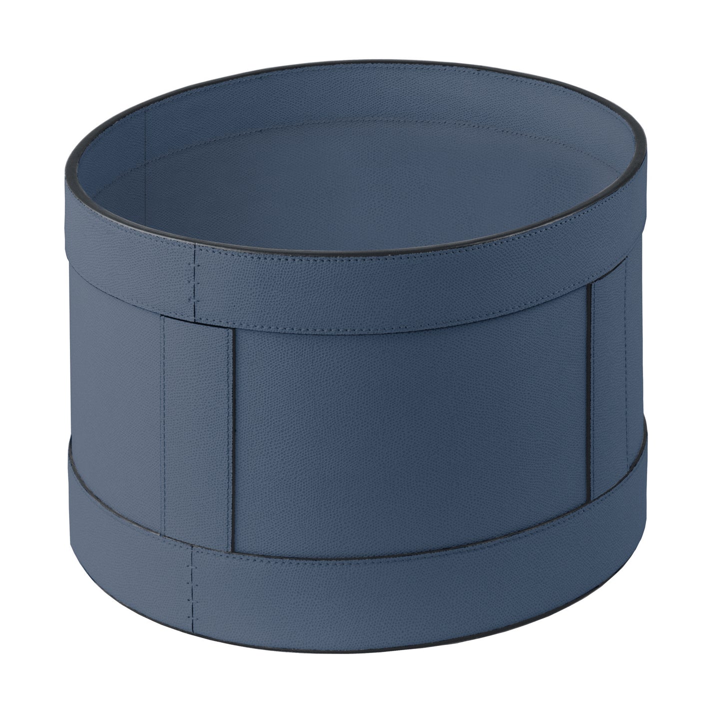 Leather Storage Basket, Round