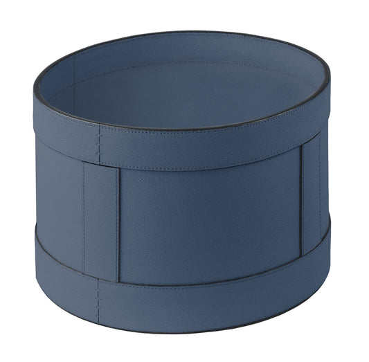 Leather Storage Basket, Round