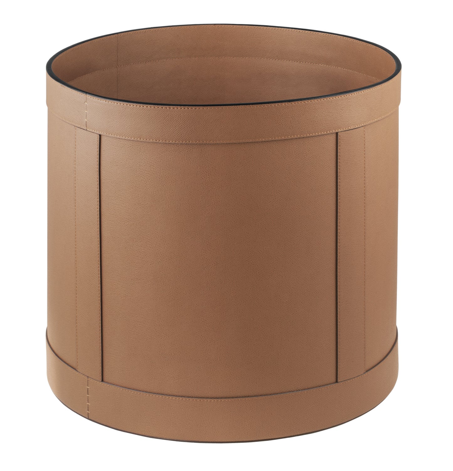 Leather Storage Basket, Round