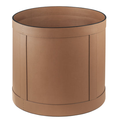 Leather Storage Basket, Round