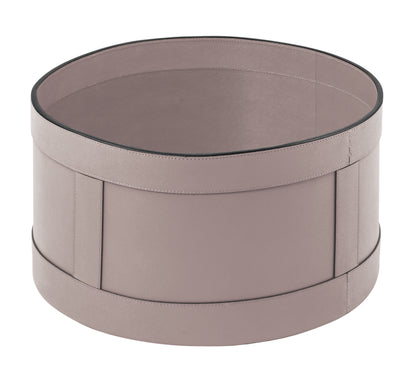 Leather Storage Basket, Round