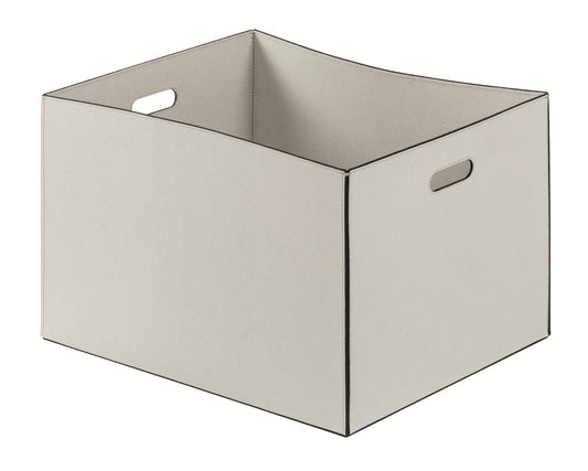 Marea Leather Storage Basket with Side Handles Rectangular L