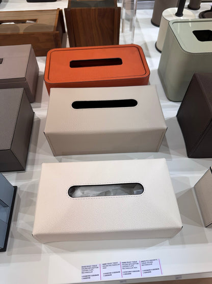 Ready Leather Tissue Holder With Optional Bottom Flaps