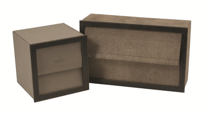 Firenze Leather-Covered Wood Tissue Holder with Flaps Rectangular