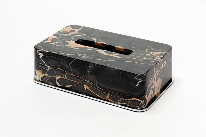 Giobagnara Polo Marble Tissue Holder | Marble Structure with Brass Base Frame | Non-Slip Waterproof Rubber Base | Part of Polo Marble Bathroom Set | Iconic Silhouette with Rounded Corners | Unique and Exclusive Design | Explore the Polo Marble Bathroom Collection at 2Jour Concierge, #1 luxury high-end gift & lifestyle shop