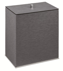 Firenze Leather-Covered Wood Bin With Metal Base Frame Rectangular Without Lid