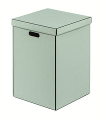 Marea Leather Storage Basket with Side Handles Square High With Lid