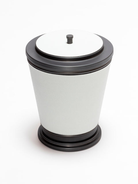 Manhattan Leather-Covered Metal Bin