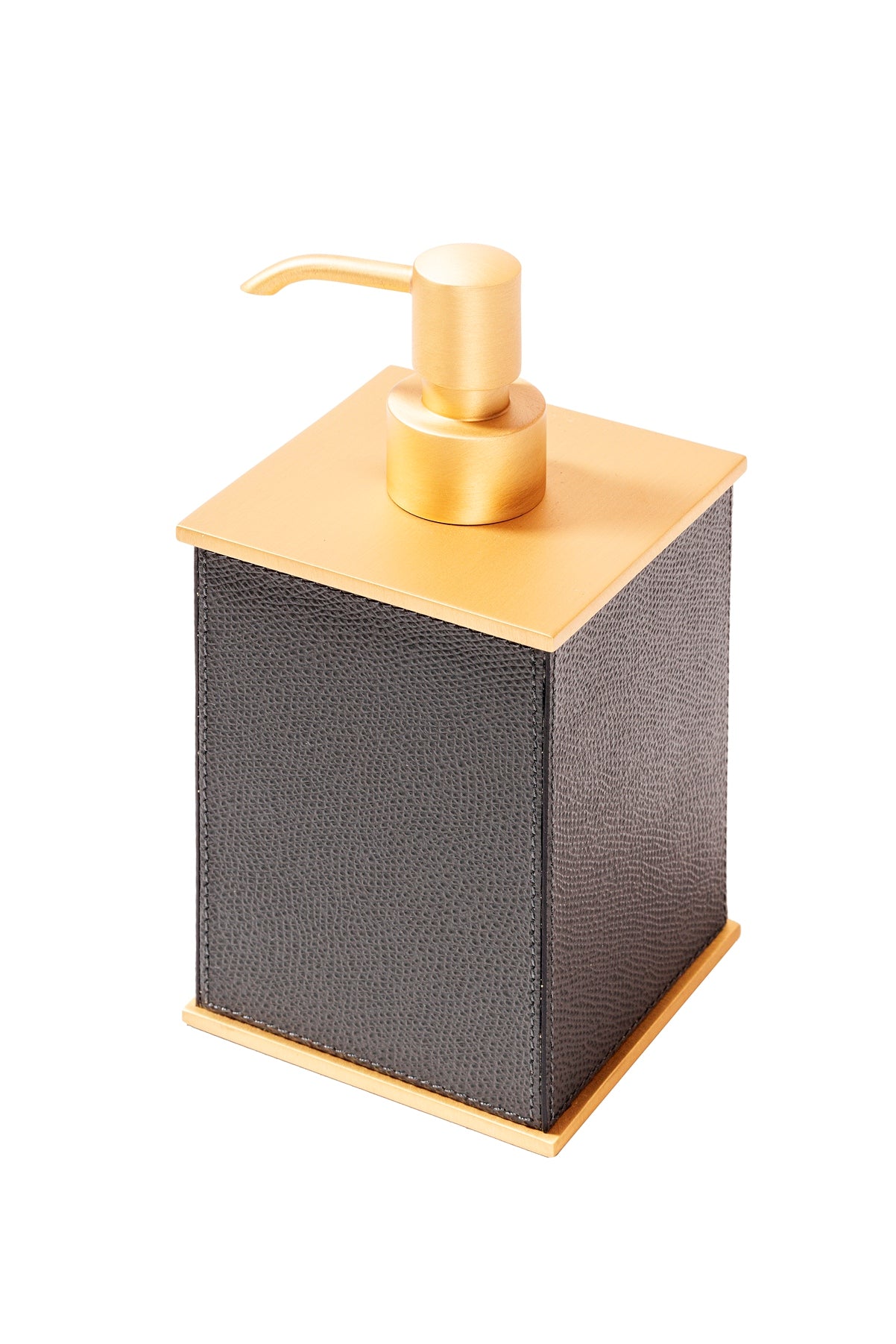 Giobagnara Firenze Soap Dispenser | Leather-Covered Wood Structure | Non-Slip Waterproof Rubber Base | Part of Firenze Bathroom Set | Ideal for Yacht Decor | Exclusively at 2Jour Concierge, #1 luxury high-end gift & lifestyle shop