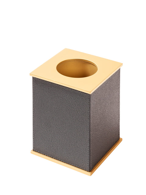 Firenze Leather-Covered Wood Toothbrush Holder