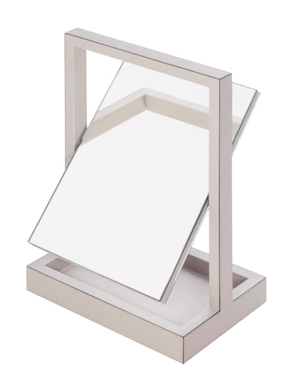 Giobagnara | Aurora Freestanding Mirror with Valet Tray: Leather-covered mirror with integrated tray and rotating structure | Bathroom / Freestanding Mirrors | 2Jour Concierge, your luxury lifestyle shop | premium dressing accessories for expensive interiors, bathrooms, and refined hospitality environments
