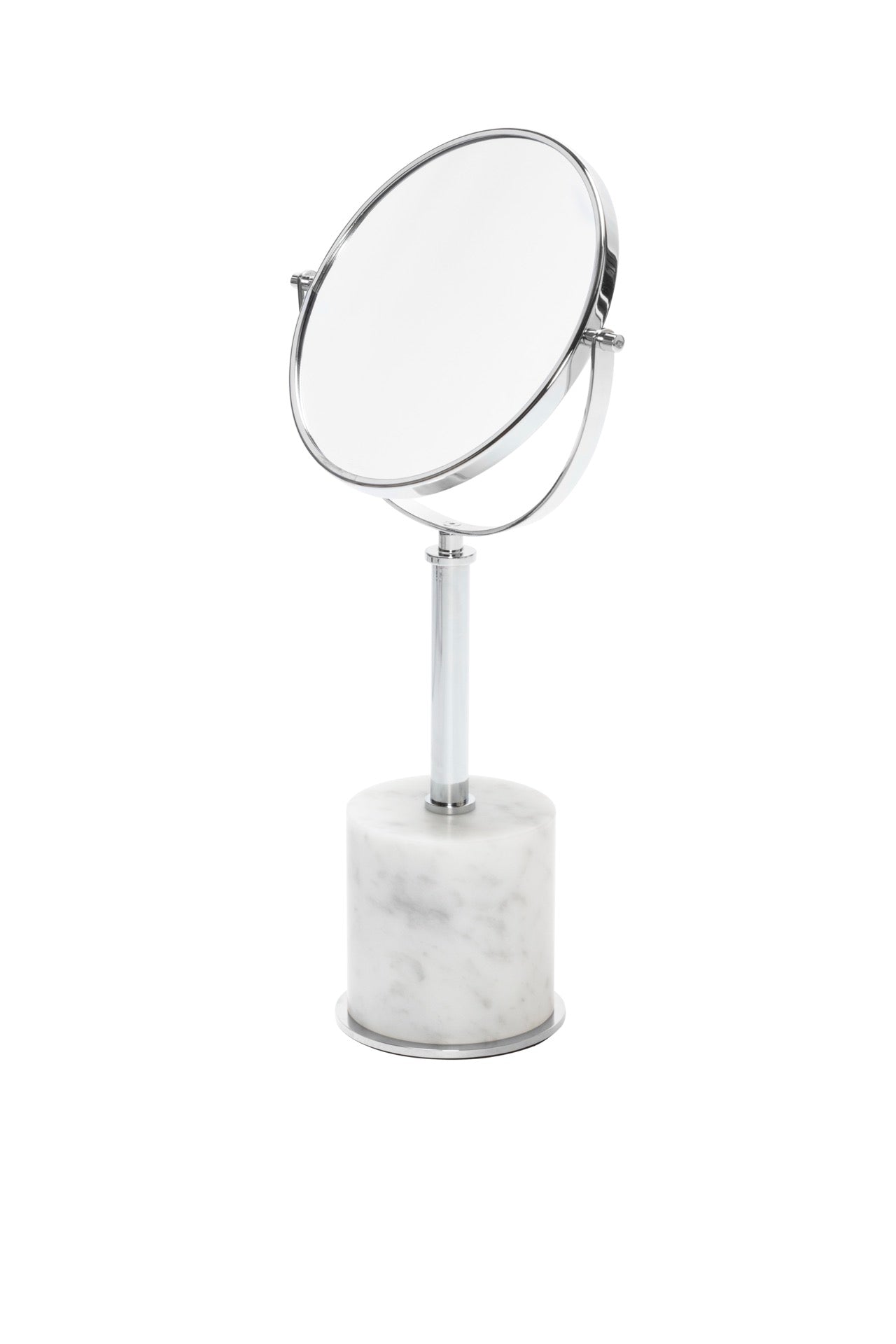 Giobagnara | Positano Marble Freestanding Mirror: Rotating mirror with marble base and metal frame in chrome, bronze, or brass | Jewels + Accessories / Freestanding Mirrors | 2Jour Concierge, your luxury lifestyle shop | refined vanities, dressing rooms, and modern interiors