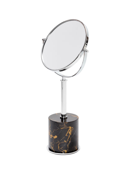 Giobagnara | Positano Marble Freestanding Mirror: Rotating mirror with marble base and metal frame in chrome, bronze, or brass | Jewels + Accessories / Freestanding Mirrors | 2Jour Concierge, your luxury lifestyle shop | refined vanities, dressing rooms, and modern interiors