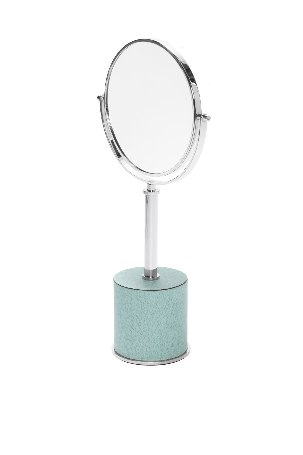 Giobagnara | Positano Freestanding Mirror: Leather-covered mirror with metal structure in chrome, bronze, or brass | Jewels + Accessories / Freestanding Mirrors | 2Jour Concierge, your luxury lifestyle shop | refined vanities, luxury bathrooms, and elegant dressing rooms