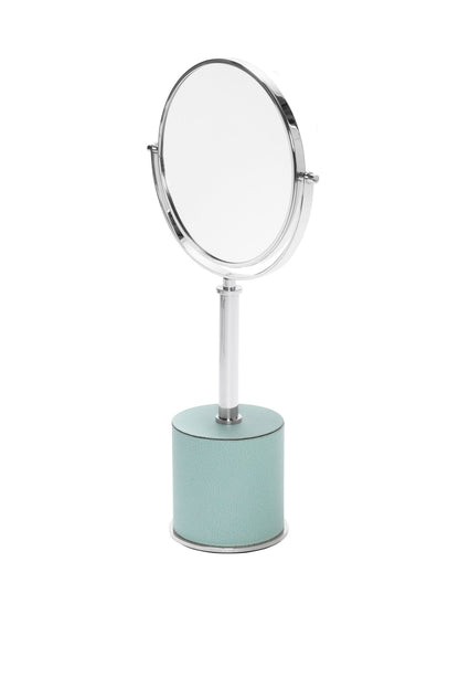 Giobagnara | Positano Freestanding Mirror: Leather-covered mirror with metal structure in chrome, bronze, or brass | Jewels + Accessories / Freestanding Mirrors | 2Jour Concierge, your luxury lifestyle shop | refined vanities, luxury bathrooms, and elegant dressing rooms