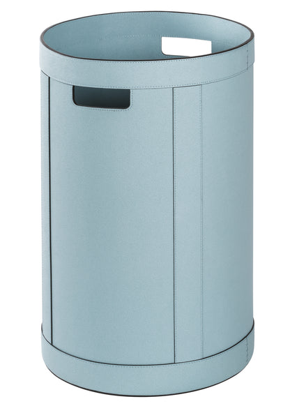 Giobagnara | Storage Basket with Handles — Round Tall: All-leather structure, available with or without lid | Storage / Storage Baskets & Boxes | 2Jour Concierge, your luxury lifestyle shop | modern interiors, refined storage, Italian craftsmanship, versatile accessory