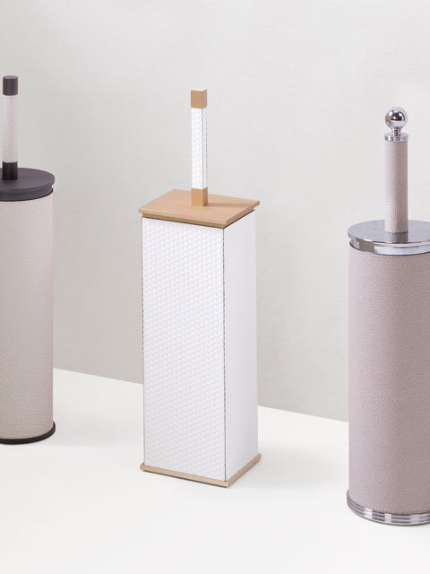 Positano Leather-Covered Brass Toilet Brush
