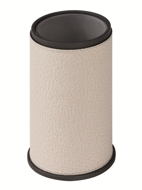 Giobagnara Positano toothbrush holder | Leather-covered solid brass structure with refined detailing | Brass base frame with non-slip waterproof rubber base | A timeless accessory for elevated bathroom decor | Available in chrome, bronze, or brass finishes | Bathroom accessories | 2Jour Concierge, your luxury lifestyle shop