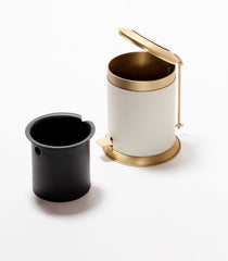 Bebop Metal Pedal Bin With Leather Inserts And Removable Container