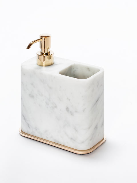 Polo Marble Soap Dispenser And Toothbrush Holder