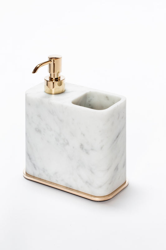 Polo Marble Soap Dispenser And Toothbrush Holder