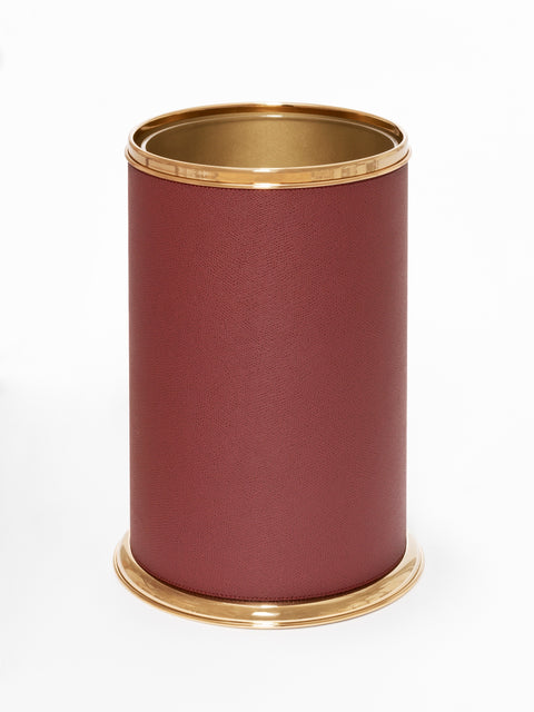 Dubai Leather-Covered Metal Bin Without Lid