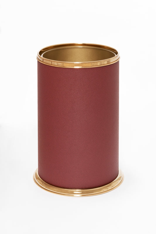 Dubai Leather-Covered Metal Bin Without Lid
