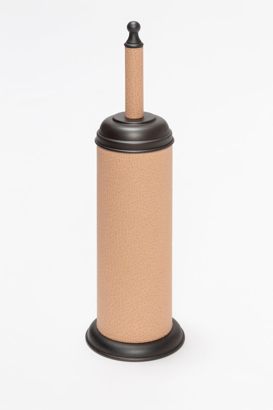Giobagnara Dubai Leather-Covered Metal Toilet Brush | Part of Dubai Bathroom Collection | Luxurious Bath Accessories | Crafted with Fine Leather-Covered Metal Structure | Elegant and Functional Design | Explore the Dubai Bathroom Collection at 2Jour Concierge, #1 luxury high-end gift & lifestyle shop