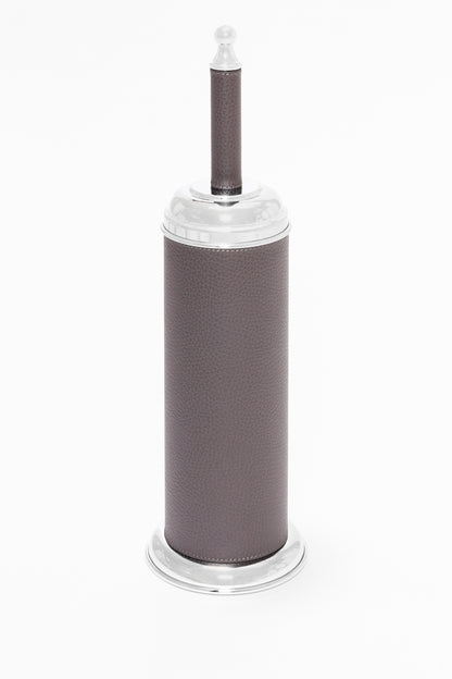 Giobagnara Dubai Leather-Covered Metal Toilet Brush | Part of Dubai Bathroom Collection | Luxurious Bath Accessories | Crafted with Fine Leather-Covered Metal Structure | Elegant and Functional Design | Explore the Dubai Bathroom Collection at 2Jour Concierge, #1 luxury high-end gift & lifestyle shop