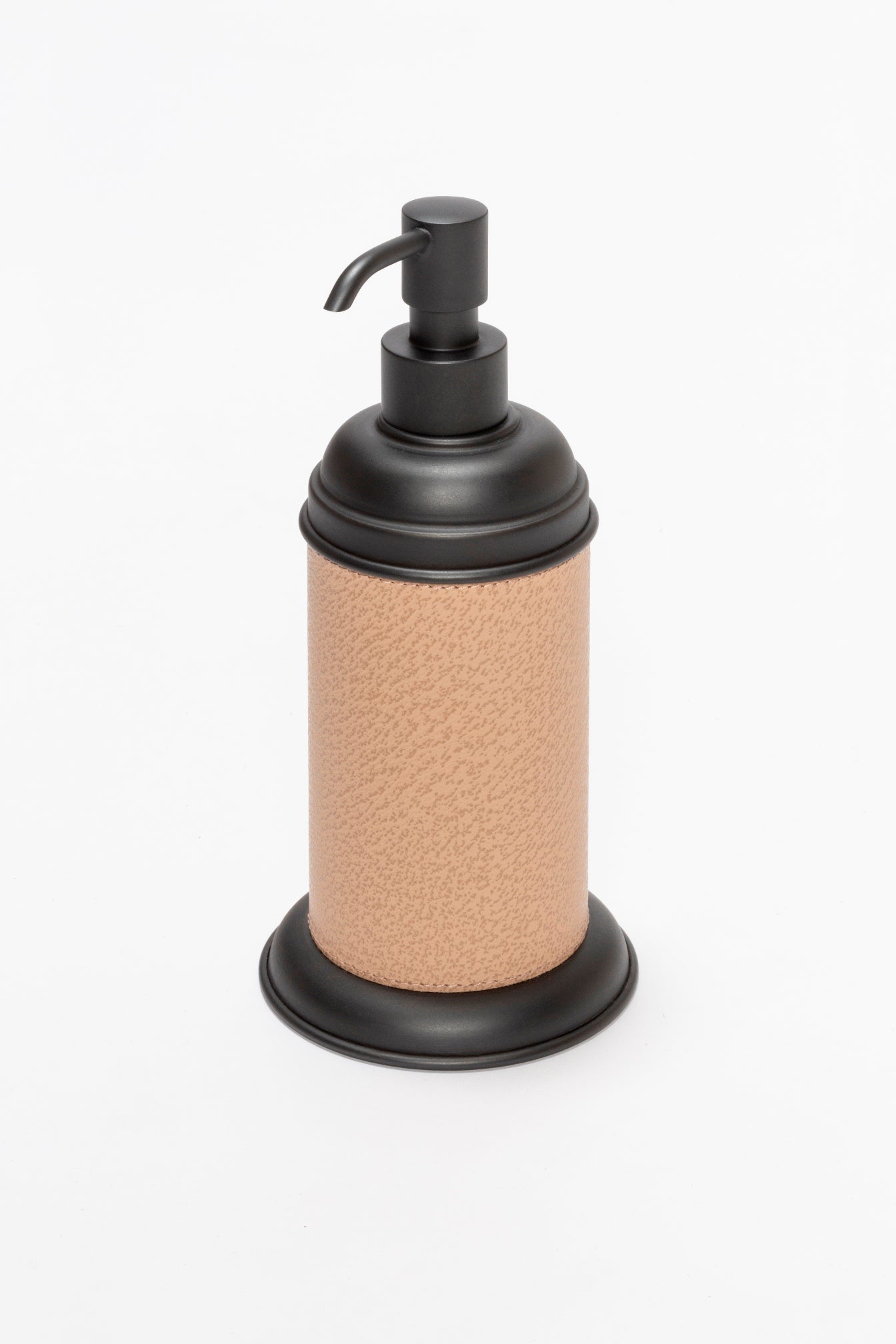 Giobagnara Dubai Leather-Covered Metal Soap Dispenser | Part of Dubai Bathroom Collection | Luxurious Bath Accessories | Crafted with Fine Leather-Covered Metal Structure | Different Finishes Available | Oriental-Inspired Design | Explore the Dubai Bathroom Collection at 2Jour Concierge, #1 luxury high-end gift & lifestyle shop