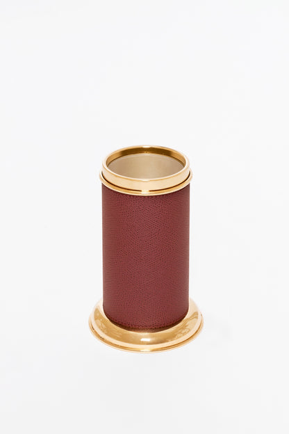 Giobagnara Dubai Leather-Covered Metal Toothbrush Holder | Part of Dubai Bathroom Collection | Luxurious Bath Accessories | Crafted with Fine Leather-Covered Metal Structure | Elegant and Functional Design | Explore the Dubai Bathroom Collection at 2Jour Concierge, #1 luxury high-end gift & lifestyle shop