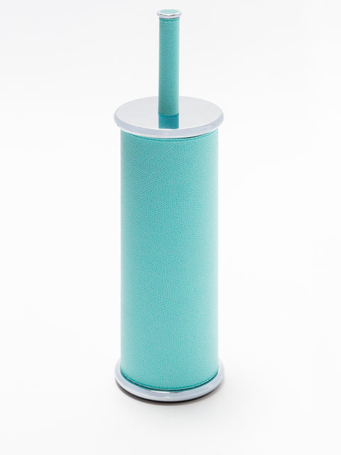 Giobagnara Ravello toilet brush | Part of the Ravello bathroom collection | Elegant, partially leather-covered metal structure with refined rounded edges | Features a non-slip waterproof rubber base for stability and durability | Available in chrome, bronze, or brass finishes | Bathroom accessories | 2Jour Concierge, your luxury lifestyle shop