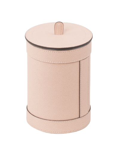 Giobagnara | Brus All-Leather Bin: All-leather bin with removable metal inner part, available in seven sizes with or without lid | Storage / Bins | 2Jour Concierge, your luxury lifestyle shop | luxury leather bin, designer waste bin, leather storage accessories, Italian leather objects, high-end interior accessories, luxury home office bin, designer bin with lid, Giobagnara leather goods, premium desk accessories, refined storage solutions