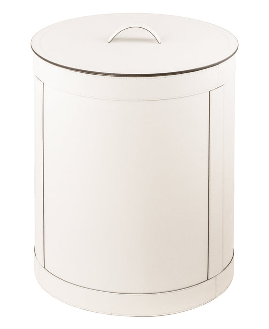 Brus Leather-Covered Bin With Lid And Removable Metal Container, XL-XL low