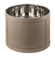 Brus Leather-Covered Bin With Removablle Metal Container XL Low