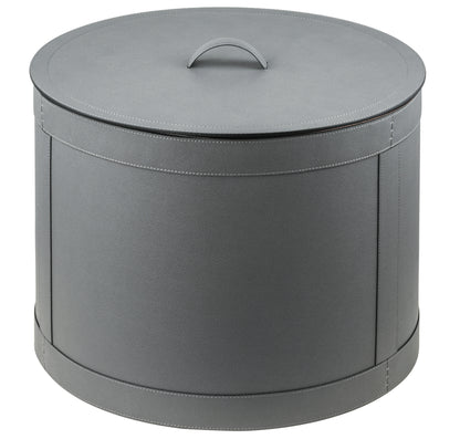 Brus Leather-Covered Bin With Lid And Removable Metal Container, XL-XL low