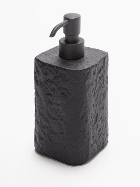 Giobagnara Riace Soap Dispenser | Part of the Riace Imperfect Bronze Bathroom Set | Cast aluminum structure with burnished bronze finish and natural surface imperfections | Features a non-slip waterproof rubber base | A modern and primal design that exudes charm | Bathroom Accessories | Product Code: HA697 | 2Jour Concierge, your luxury lifestyle shop