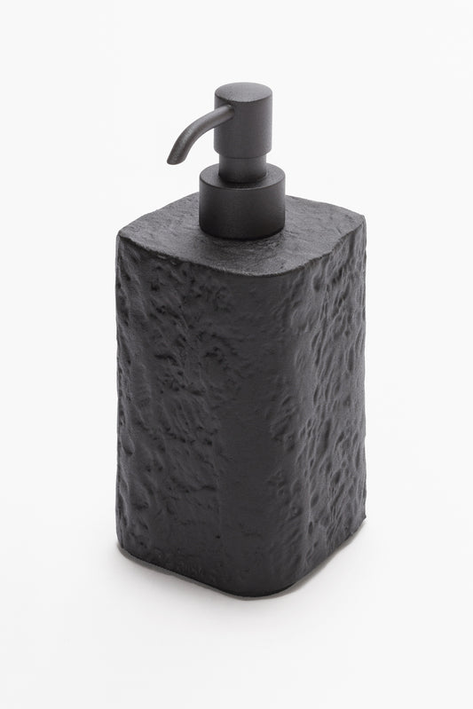 Giobagnara Riace Soap Dispenser | Part of the Riace Imperfect Bronze Bathroom Set | Cast aluminum structure with burnished bronze finish and natural surface imperfections | Features a non-slip waterproof rubber base | A modern and primal design that exudes charm | Bathroom Accessories | Product Code: HA697 | 2Jour Concierge, your luxury lifestyle shop