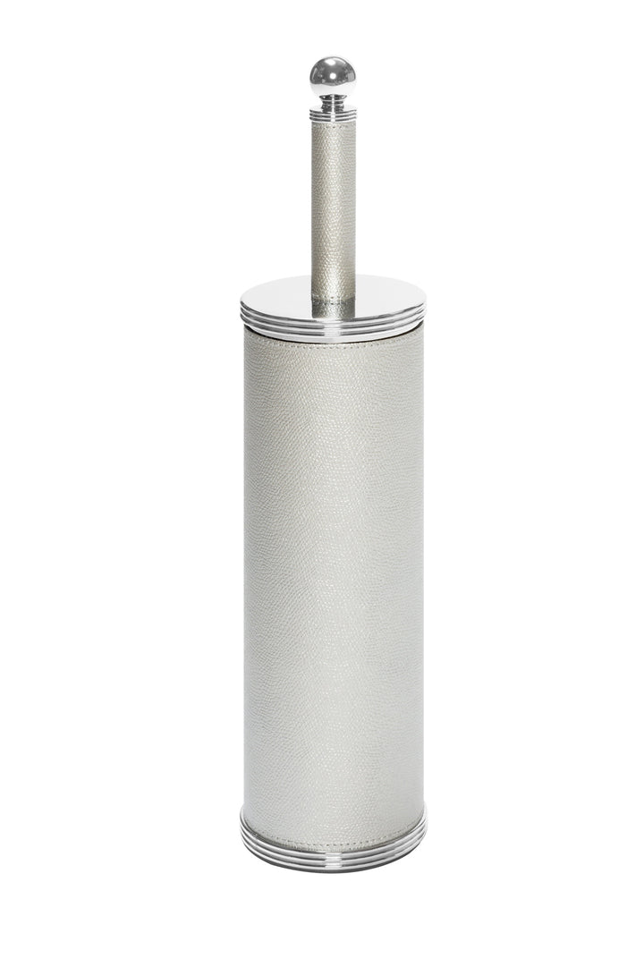 Giobagnara Amalfi Leather-Covered Brass Round Toilet Brush | Part of Amalfi Leather-Covered Brass Bathroom Set | Elegant Metal Design | Leather-Covered for a Luxurious Feel | Brass Base for Durability | Non-Slip Waterproof Rubber Base | Discover the Amalfi Collection at 2Jour Concierge, #1 luxury high-end gift & lifestyle shop