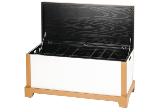 Giobagnara Giotto | Shoe Trunk Monochrome: Leather with marine plywood structure, velvet interior, adjustable shoe dividers, soft-close plunger system | Furniture / Trunks | 2Jour Concierge, your luxury lifestyle shop | luxury wardrobes, refined storage, boutique hotels, executive living, yacht décor