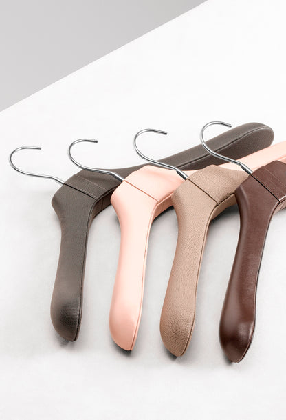 Giobagnara Classic Leather-covered Wood Clothes Hanger | Stylish Wardrobe Accessories, Elegant Closet Organization & Gift Items | 2Jour Concierge, #1 luxury high-end gift & lifestyle shop