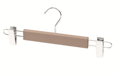 Scott Leather-Covered Wood Flat Hanger with Clips