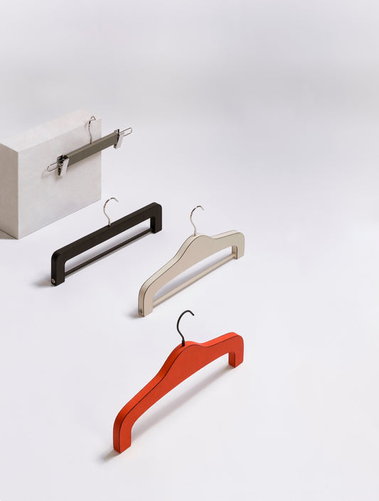 Scott Leather-Covered Wood Flat Hanger