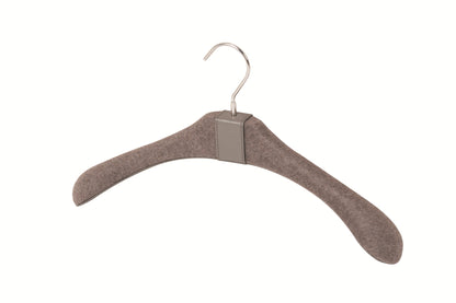 Camillo Leather & Cashmere Covered Wood Suit Hanger
