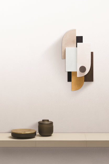 x Stéphane Parmentier Suede-Covered Wood Tabou Parete 1 Artwork | Wall Decor