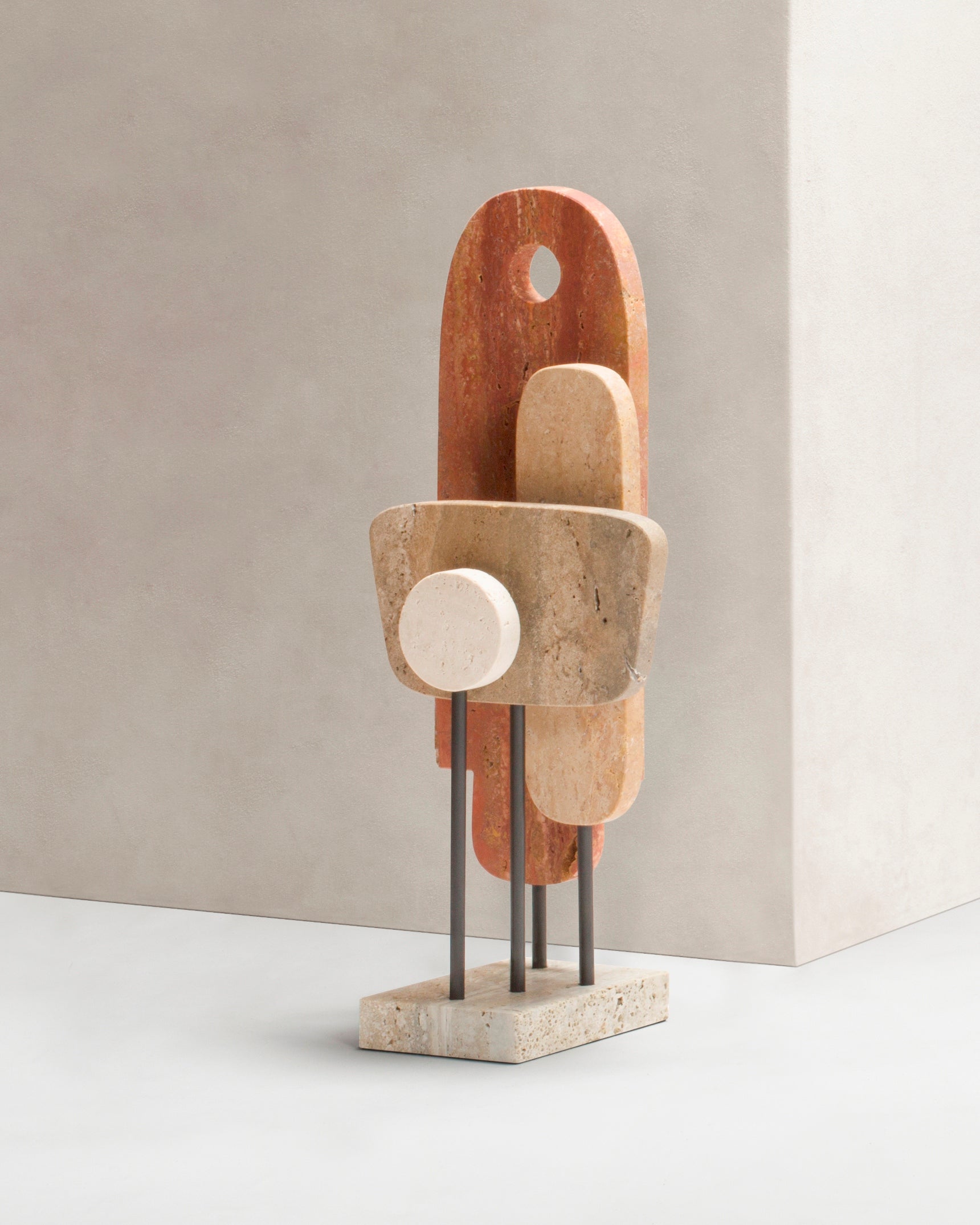Giobagnara x Stéphane Parmentier: Tabou Travertine Marble Sculpture 1 | Artistic Home Decor, Elegant Sculpture & Collectible Items | 2Jour Concierge, #1 luxury high-end gift & lifestyle shop